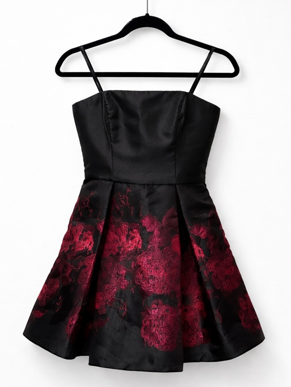 Black and Burgundy Floral Mini Dress